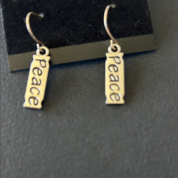 Hometown Jewelry Jewelry - Peace Inscribed silver Dangle Earrings